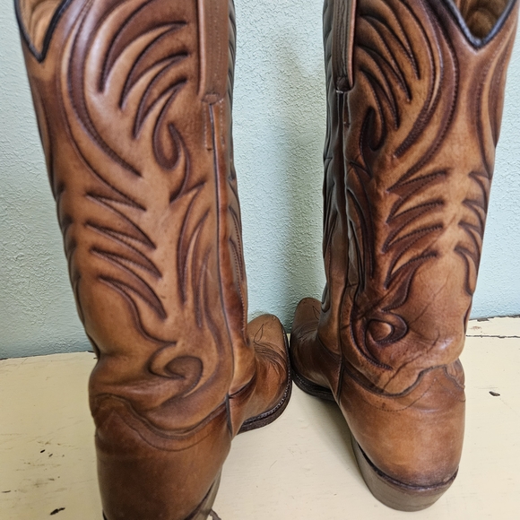 Dan Post Brown Leather Ankle Boots - Picture 3 of 12